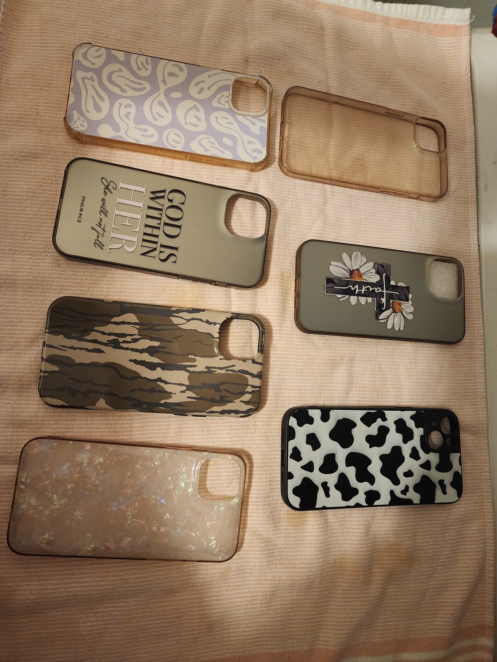 Assorted Tan and Black Decorative iPhone 14 Plus Cases - Pack of 7